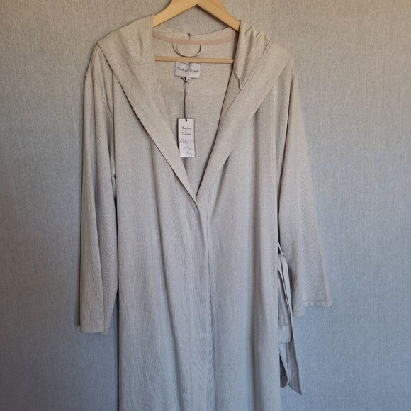 NWT Peaches & Dreams Ultra Soft Stretch Long Hooded Robe Size M/L Cozy Warm Comf - Picture 5 of 8